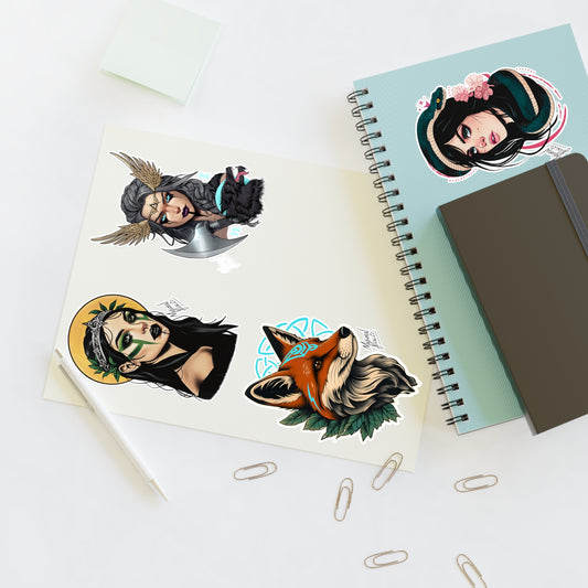 Neo Traditional Characters Sticker Sheets