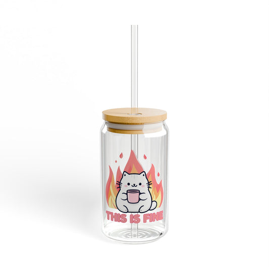This is Fine Cute Cat Sipper Glass, 16oz